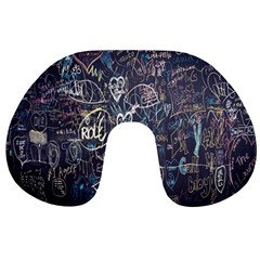 Graffiti Chalkboard Blackboard Love Travel Neck Pillows by Celenk