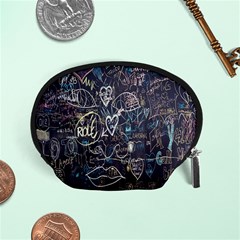 Graffiti Chalkboard Blackboard Love Accessory Pouches (small)  by Celenk