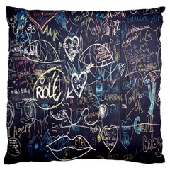 Graffiti Chalkboard Blackboard Love Large Flano Cushion Case (one Side) by Celenk