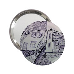 Doodle Drawing Texture Style 2 25  Handbag Mirrors by Celenk