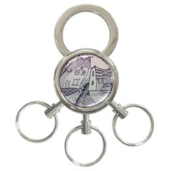 Doodle Drawing Texture Style 3-ring Key Chains by Celenk