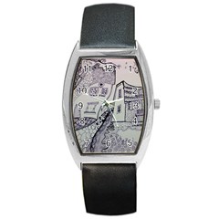 Doodle Drawing Texture Style Barrel Style Metal Watch by Celenk