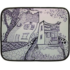 Doodle Drawing Texture Style Fleece Blanket (mini) by Celenk