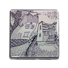 Doodle Drawing Texture Style Memory Card Reader (square) by Celenk