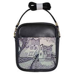 Doodle Drawing Texture Style Girls Sling Bags by Celenk