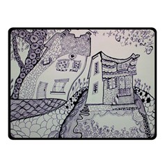 Doodle Drawing Texture Style Double Sided Fleece Blanket (small) 