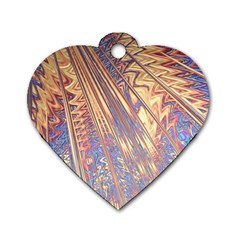 Flourish Artwork Fractal Expanding Dog Tag Heart (one Side) by Celenk