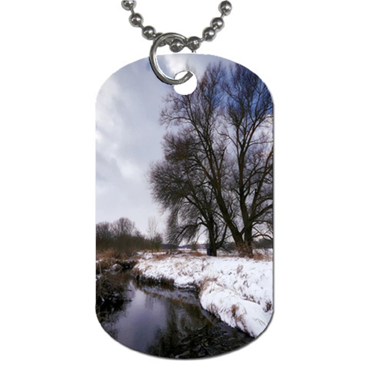 Winter Bach Wintry Snow Water Dog Tag (One Side)