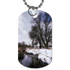 Winter Bach Wintry Snow Water Dog Tag (two Sides) by Celenk