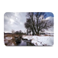 Winter Bach Wintry Snow Water Plate Mats by Celenk