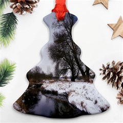 Winter Bach Wintry Snow Water Christmas Tree Ornament (two Sides) by Celenk