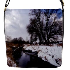 Winter Bach Wintry Snow Water Flap Messenger Bag (s) by Celenk