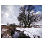 Winter Bach Wintry Snow Water Double Sided Flano Blanket (Medium)  60 x50  Blanket Back