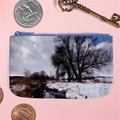 Winter Bach Wintry Snow Water Large Coin Purse by Celenk