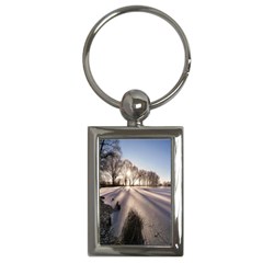 Winter Lake Cold Wintry Frozen Key Chains (rectangle)  by Celenk