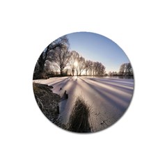 Winter Lake Cold Wintry Frozen Magnet 3  (round) by Celenk