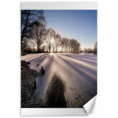 Winter Lake Cold Wintry Frozen Canvas 24  X 36  by Celenk