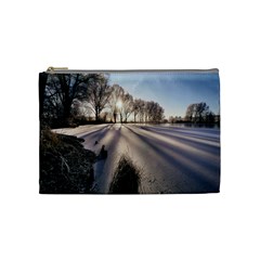 Winter Lake Cold Wintry Frozen Cosmetic Bag (medium)  by Celenk