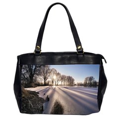 Winter Lake Cold Wintry Frozen Office Handbags (2 Sides)  by Celenk