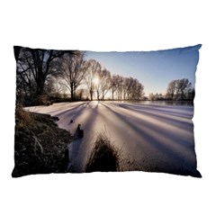 Winter Lake Cold Wintry Frozen Pillow Case (two Sides) by Celenk