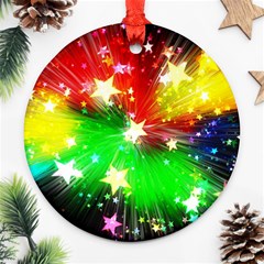 Star Abstract Pattern Background Ornament (Round)