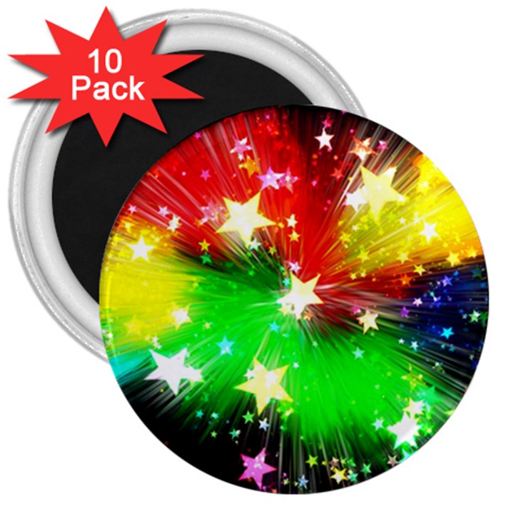 Star Abstract Pattern Background 3  Magnets (10 pack) 