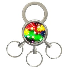 Star Abstract Pattern Background 3-Ring Key Chains