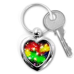 Star Abstract Pattern Background Key Chains (Heart) 