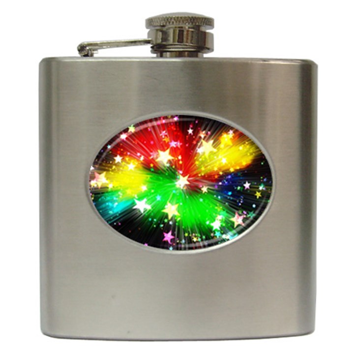 Star Abstract Pattern Background Hip Flask (6 oz)