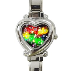 Star Abstract Pattern Background Heart Italian Charm Watch