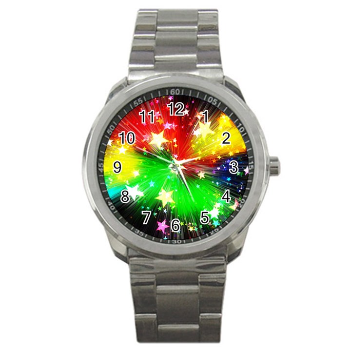 Star Abstract Pattern Background Sport Metal Watch