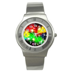 Star Abstract Pattern Background Stainless Steel Watch