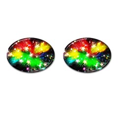 Star Abstract Pattern Background Cufflinks (Oval)