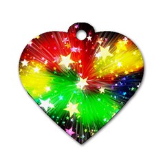 Star Abstract Pattern Background Dog Tag Heart (Two Sides)