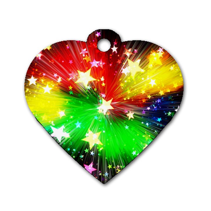 Star Abstract Pattern Background Dog Tag Heart (Two Sides)