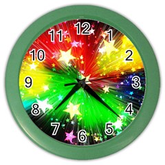 Star Abstract Pattern Background Color Wall Clocks