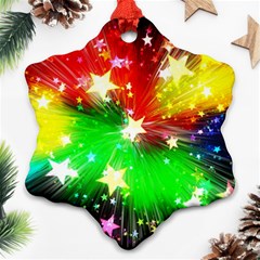 Star Abstract Pattern Background Snowflake Ornament (Two Sides)