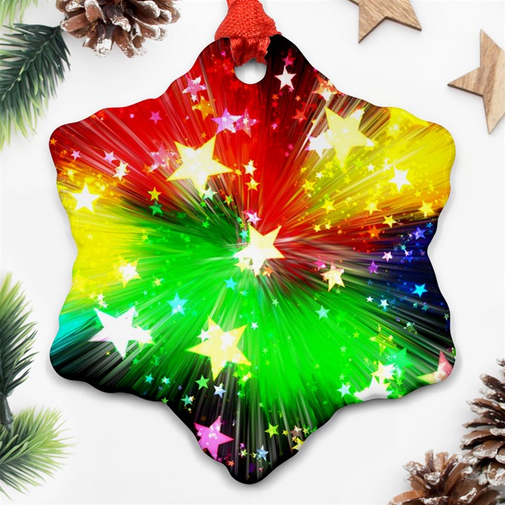 Star Abstract Pattern Background Snowflake Ornament (Two Sides)