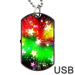 Star Abstract Pattern Background Dog Tag USB Flash (One Side)