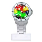 Star Abstract Pattern Background Plastic Nurses Watch Front