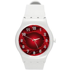 Abstract Scrawl Doodle Mess Round Plastic Sport Watch (m)