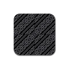 Tribal Stripes Pattern Rubber Square Coaster (4 Pack)  by dflcprints