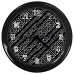 Tribal Stripes Pattern Wall Clocks (Black) Front