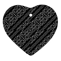 Tribal Stripes Pattern Heart Ornament (two Sides) by dflcprints