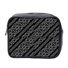 Tribal Stripes Pattern Mini Toiletries Bag 2-side by dflcprints