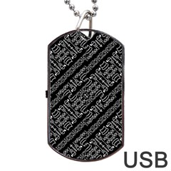 Tribal Stripes Pattern Dog Tag Usb Flash (two Sides) by dflcprints