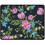 Beautiful Floral Pattern Double Sided Fleece Blanket (Medium)  58.8 x47.4  Blanket Front