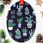 Cactus Pattern Ornament (Oval) Front