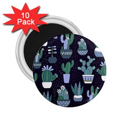 Cactus Pattern 2 25  Magnets (10 Pack) 