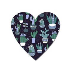 Cactus Pattern Heart Magnet